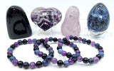 Gemstone 8mm Beads Bracelet - Amethyst, Sodalite & Black Obsidian - Protection & Clarity of Thought