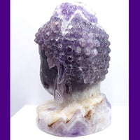 Amethyst Buddha Head - Third Eye & Crown Chakra Stone Healing Crystal