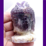 Amethyst Buddha Head - Third Eye & Crown Chakra Stone Healing Crystal