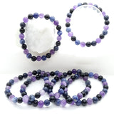 Gemstone Bead Bracelet - Combats Negativity - 8mm Beads, Elasticated