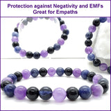 Gemstone Bead Bracelet - Combats Negativity - 8mm Beads, Elasticated