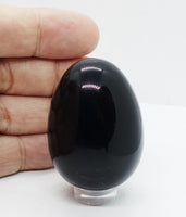 Black Obsidian Crystal Egg - Base Chakra Stone Healing Crystal