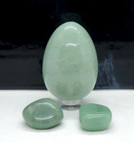 Green Aventurine Egg & Tumblestones - Heart Chakra Stone - Crystal Healing Set for Luck